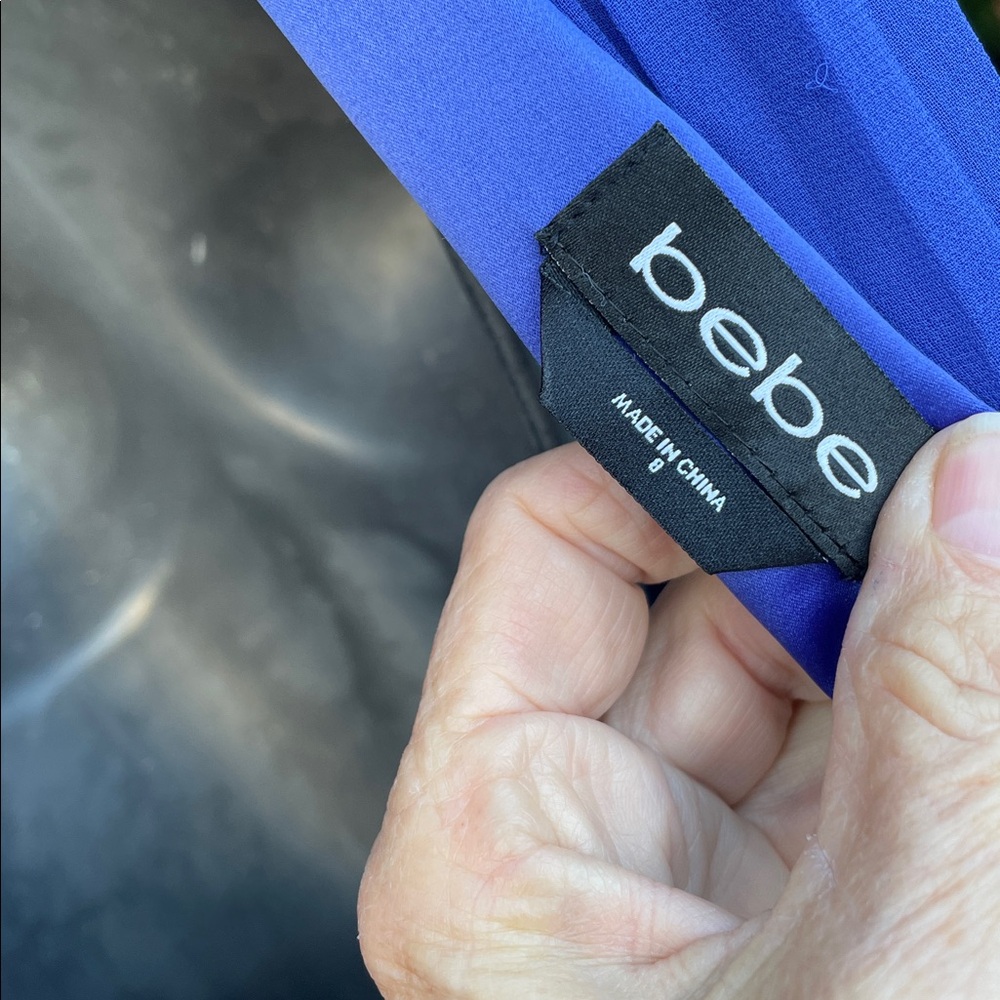 Bebe peekaboo, pleated mesh insert split front ma… - image 4